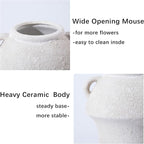 Ceramic Vase, Rustic Vase, 7 Inch Vintage Terracotta Flower Vases for Home Decor, Decorative Farmhouse Vase with hadle for Home Decor, Living Room, Shelf Decor, Farmhouse, Table, Lyeec