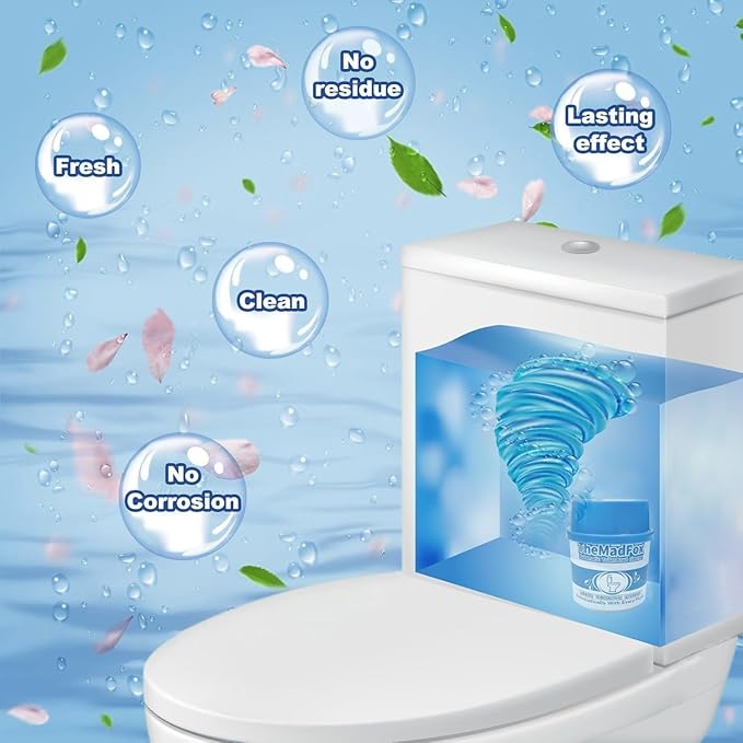 Toilet Bowl Cleaner 6 Bottles,Long-Lasting Toilet Tank Cleaner,Automatic Toilet Bowl Cleaner Tablets in Bottles for Tank Bathroom Powerful Cleaning Easy to Use,Up to 12 Months Total