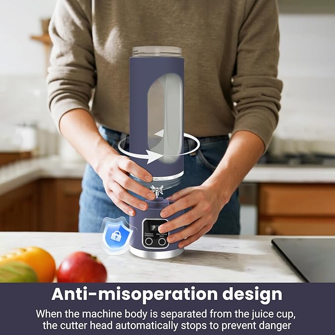 Portable Blender Personal Electric USB，500ML Portable juicer Shakes and Smoothies Blender，Small Blenders，Mixing，Compact、Convenient and Versatile (Purple)