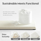 3PCS Bathroom Sink Vanity Trays, Quick Stone Drying Mat Dish Soap Dispenser Sponge Holder for Kitchen Counter, Diatomaceous Earth Water Absorbing Caddy Organizer, Beige