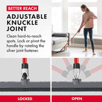 2-in-1 Silicone Rubber Broom Carpet Rake and Squeegee - Swivel Pet Hair Removal Broom with 1 Piece Long Handle - Slanted Side Bristles for Corners - Multipurpose Broom for Carpet, Hardwood Floor, Tile