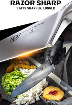 Dalstrong Chef Knife - 8 inch Blade - Gladiator Series - ABS Faux Wood Handle - Forged High Carbon German Steel - Razor Sharp Kitchen Knife - Professional Full Tang Knives - Sheath - NSF Certified