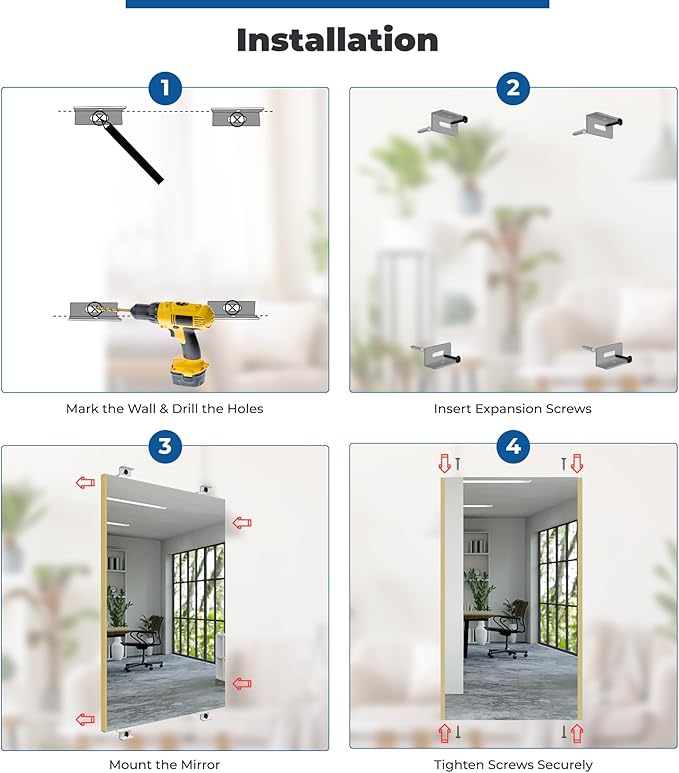 Unbreakable Glassless Mirror Ultra Light Shatterproof Wall Mounted Large Mirror for Dance Studio and Bedroom,0.04mm Nano Film, 30" x 40" Black