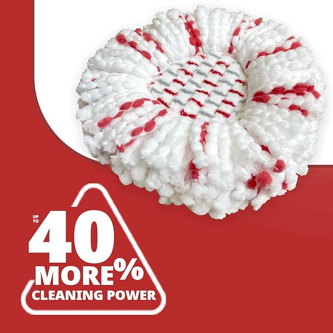 Spin Mop Replacement Head, 4 Pack 40% More Cleaning Power Mop Replace Head for O-Ceda Easy Wring 1-Tank System, Microfiber, Deep Cleaning, and Machine Washable, 0520