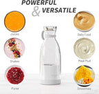 OTPEIR Portable Blender for Shakes and Smoothies with 11.83 Oz Travel Cup and Lid,Durable Stainless Steel Blades for Juice Blending Performance, White