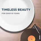 Corelle Vitrelle 8-Piece Dinner Plates Set Triple Layer Glass and Chip Resistant, Lightweight Round Plates, Winter Frost White