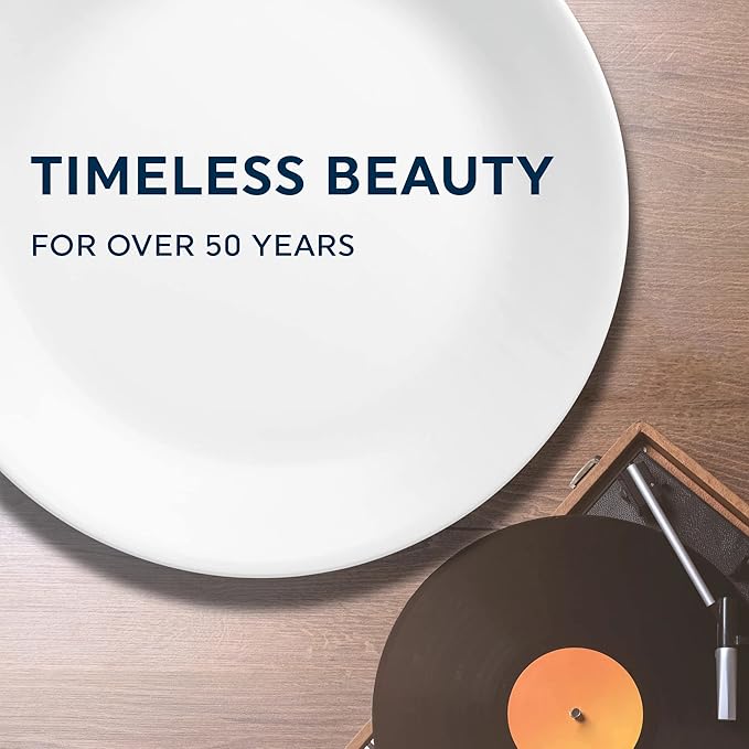 Corelle Vitrelle 18-Piece Service for 6 Dinnerware Set Triple Layer Glass and Chip Resistant, Lightweight Round Plates and Bowls Set, City Block