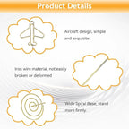 10Pcs Table Number Holders, Message Clip Gold Place Card Holder Desktop Metal Business Card Photo Golden Airplane Holder with Base Table Card Holder Stands Centerpieces for Wedding