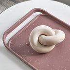 LINE+ARC Waterproof, Easy-to-Clean, 18"x12" Serving Tray Extra Large Handles (Bone) 100% Food-Grade Melamine for Breakfast, Dinner, Bed, Tea, Crafts, Decorative, TV, Couch, Outdoor, Patio