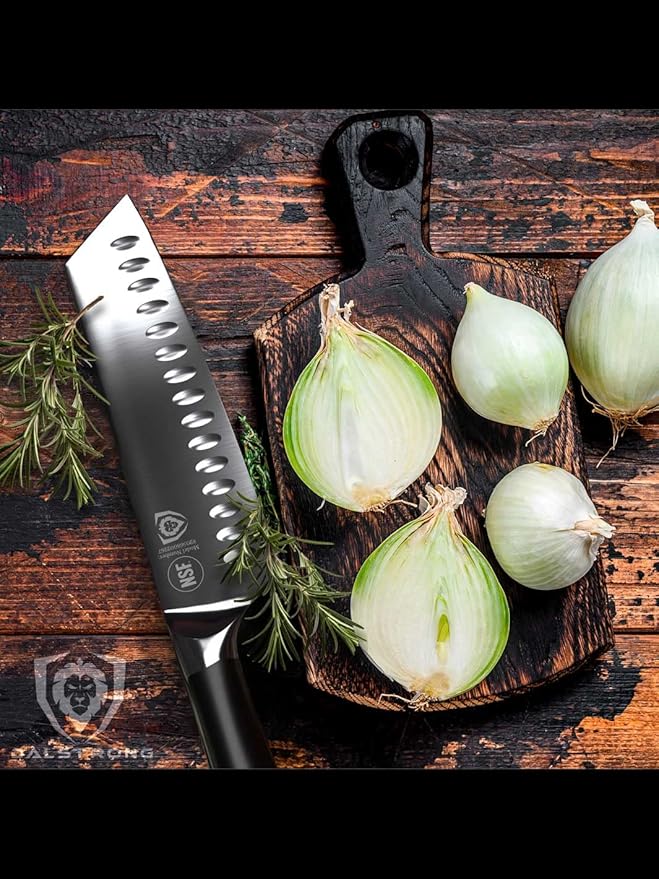 Dalstrong Santoku Knife - 7 inch - Vanquish Series - Forged High Carbon German Steel - POM Handle - Razor Sharp Kitchen Knife Gift- Asian Vegetable Knife - NSF Certified