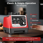 1800W Smoothie Blender and Grinder Combo 70OZ Large Capacity Countertop Blenders for Kitchen High Speed Blender for Smoothies Ice Crushing Frozen Drinks Puree (Dark Red)