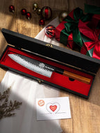 Custom Chefs Knife, Customizable Patterns and Copywriting Sharp 8 Inch Japanese Knife with Rosewood Handle, Birthday Gifts for Men in Sandalwood Gift Box