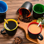 11oz ceramic Coffee Mug Sets Matte Black Porcelain Mug Multiple colors Cups for Coffee, Tea, Juice, Cocoa Set of 6 (11oz)