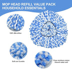 Spin Mop Replace Head, Base, Scrubber, Mop Handle for OCedar RinseClean 2-Tank System, Include 2 Microfiber Mop Refills, 1 Mop Handle, 1 Base and 1 Scrub Brush for Dry Wet Use Floor Deep Cleaning