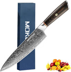 Chef Knife - 67 Layers VG10 Damascus Steel Kitchen Knife 8 Inch Japanese Knife for Slicing Meat Vegetable Cleaver - Cooking Knife with Pakkawood Handle - Ultra Sharp