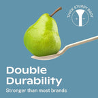 CORAL Light Brown 100% Compostable Spoons - 120 Heavy Duty No Plastic Spoons (6.5 inch) - Break Resistant with Smooth Edges, Ocean Friendly Alternative to Plastic Utensils - Biodegradable & Disposable