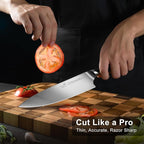 8 Inch German Chef Knife in EN1.4116 High Carbon Steel, Ultra Sharp Non-Slip Full-Tang Handle Kitchen Knife, Dishwasher Safe Rust Resistant Chefs Knife, Thoughtful Birthday Gifts for Women