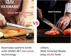 KEEMAKE Sushi Knife Japanese - 11.5 inch Sashimi Knife Japanese VG10 Stainless steel Single Bevel Blade, Perfect Rosewood Handle Yanagiba & Slicing Knives