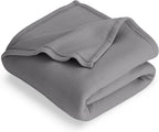 Bare Home Polar Fleece Blanket - Extra Long - Grey - Warm & Cozy - Premium Fleece Throw for Bed, Sofa, Camping, Travel and Cold Nights - Lightweight Blanket (Twin/Twin XL, Grey)