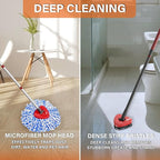 5 Pack Spin Mop Head Replacement for O Cedar RinseClean 2-Tank System,Include 4 Mop Replace Heads + 1 Upgrade Scrubber Brush, 100% Microfiber Mop Refills Deep Cleaning Machine Washable