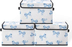 Stackable Clothes Storage Bins with Lids,Closet Organizers Fabric Box for Home and Office,Blanket Clothes Organizers,Under Bed Storage Containers 3 Pack.