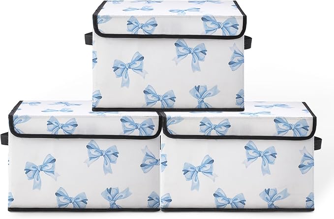Stackable Clothes Storage Bins with Lids,Closet Organizers Fabric Box for Home and Office,Blanket Clothes Organizers,Under Bed Storage Containers 3 Pack.