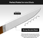 Misen Steak Knives Set of 4 - Precision Serrated Blades for Effortless Dining - German Stainless Steel - Superior Cuts with Four Steak Knives - Comfortable, Sleek Handles - Walnut