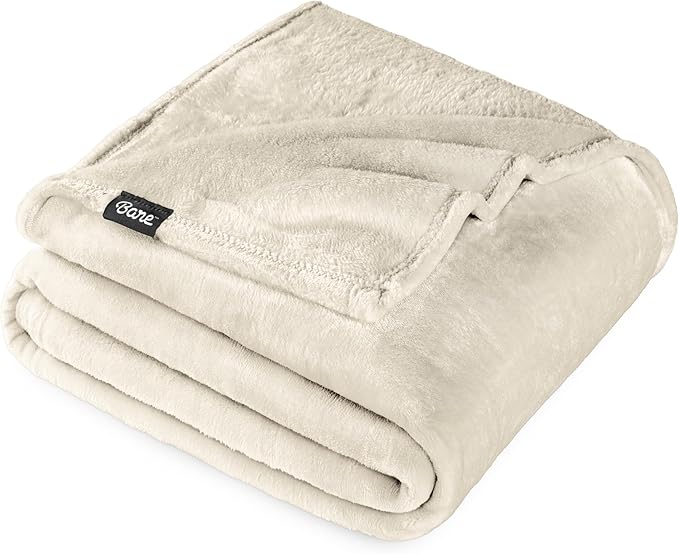 Bare Home Fleece Blanket - King Size - Ultra-Soft Lightweight for Bed, Sofa, and Couch - Luxury Microplush - Cozy Warm Blanket (King, Oyster)