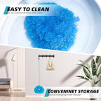 DRQ Ceiling Fan Cleaner Duster, Reusable Microfiber Duster with Extension Pole, 13 to 48 Inch Fan Blade Cleaner, Removable Dusters for Cleaning Walls Bookshelves Door Window Top (Blue)