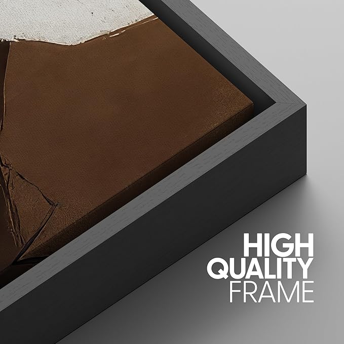 SIGNWIN Framed Canvas Print Wall Art Modern Abstract Neutral Tone Minimalist Geometric Photography Modern Art Minimalist Black and White for Living Room, Bedroom, Office - 24"x36"x3 Black