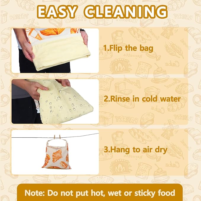 Bread Bags for Homemade Bread Sourdough - 2 Pack Beeswax Bread Bags for Sourdough with Bowl Cover, Reusable Linen Bread Storage Bags with Roll Top Buckle and Hooks for Freezer, Counter and Wall, XL