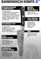 Dalstrong Ultimate Sandwich Knife - 6 inch Utility Knife - Gladiator Series Elite - Spreader - Forged German High-Carbon Steel - Sheath Included - Ham, Cheese, Bread Knife Gift- NSF Certified