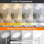 OUTON LED Floor Lamp, 27W/2400LM Torchiere Lamp & 7W/ 400LM Reading Lamp, Bright Dimmable Standing Tall Lamp with 4 Color Temperature, Remote Touch Control for Living Room Bedroom Office, Silver Grey