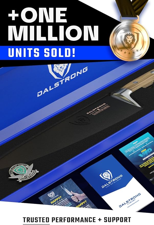 Dalstrong Chef Knife - 8 inch Blade - Gladiator Series - Forged High Carbon German Steel - Razor Sharp Kitchen Knife - Professional Full Tang Knives - Olive Wood Handle - Sheath - NSF Certified