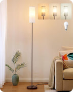 EDISHINE LED Floor Lamp for Living Room, 63.7in Modern Standing Lamp with 9W LED Bulb, 3 Color Temperature, Minimalist Floor Lamp for Bedroom, Office, Nursery, Foot Pedal Switch, Brown