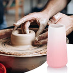 Gradient Pink Ceramic Vase, GUKJOB Cute Flower Vase for Pampas Grass, Home, Living Room, Dining Table, Farmhouse, Office Decor, Bedroom, Table, and Kitchen Shelf (XL Gradient Pink)