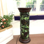 Bieye L10769 Grape Vine Tiffany Style Stained Glass Pedestal Floor Lamp for Decorating, 26 inches Tall