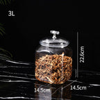 101oz Plastic Food Storage Jar with Airtight Seal Lid, Square Kitchen Counter Container for Cookies, Candy, Pasta, Dry Goods for Pantry Organization，3L