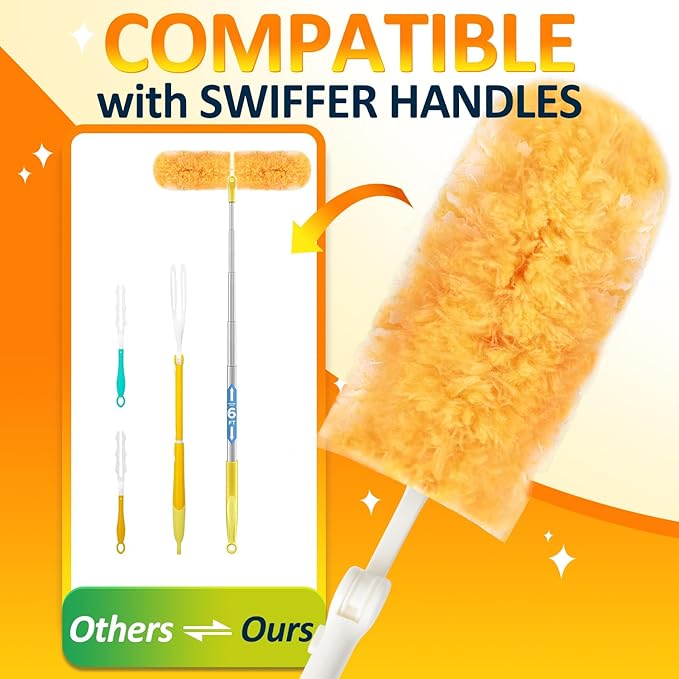 Duster Refills 50 Counts, 360° Heavy Duty Multi Surface Duster Refills for Cleaning, Compatible with Swiffer Dusters