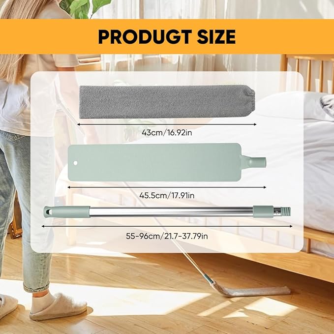 Retractable Gap Dust Cleaner – Extendable Microfiber Duster with Bendable & Removable Head, Washable Dusting Brush for Home, Kitchen, Car & Hard-to-Reach Areas (3)