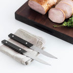 Misen Steak Knives Set of 4 - Precision Serrated Blades for Effortless Dining - Stainless Steel - Superior Cuts with Four Steak Knives Handles - Black