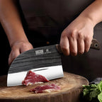 HOSHANHO 6.5 Inch Serbian Chef Knife, High Carbon Steel Meat Cleaver Knife for Meat Cutting, Handmade Forged Heavy Duty Butcher Knife with Full Tang for Home & Camping & BBQ Gift for Men