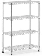 1000 lbs Storage Shelving Steel Heavy Duty 4-Tier Utility Shelving Unit Steel Organizer Wire Rack for Home,Kitchen,Office,Chrome (13.7" D x 29.5" W x 47.2" H)