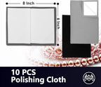 XIAOXINGYUN 10 PCS Silver polishing Cloth,Jewelry Cleaning Cloth for Sterling Silver, Multi-Layer Silver Jewelry Cleaner Cloth Keep Jewelry Cleaning and Shiny (6'' x 8''*10Pcs)…