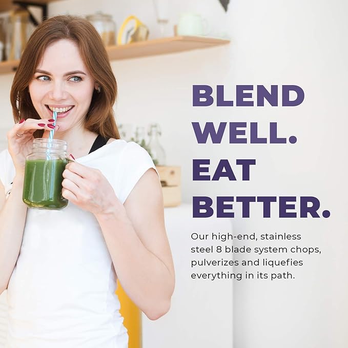 Cleanblend Commercial Blender with 5-Year Full Warranty - 1800W, 3HP, 64oz High-Performance Professional Countertop Blender with Stainless Steel Blades