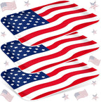 3Pcs Patriotic Serving Trays Red Blue White USA Flag Platter 4th of July Serving Dishes for Independence Day Veterans Day Party Decor