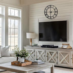 Vantic 24 Inch Large Wall Clock, Roman Numeral Metal Oversized Wall Clocks for Living Room Decor, Bedroom and Kitchen, Completely Silent, Non Ticking, Battery Operated