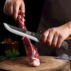 HOSHANHO 6.7 Inch Boning Knife for Meat Cutting, Super Sharp Fillet Knife for Fish, High Carbon Steel Hand Forged Butcher Knives for Brisket Trimming, BBQ, Camping