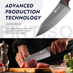 FINTISO 14C28N Steel Viking Knife, Japanese Butcher Knife with G10 Handle, Ultra Sharp Meat Cleaver Boning Knife for Meat Cutting, Outdoor Kitchen Chef Knife Best Gift (Red)