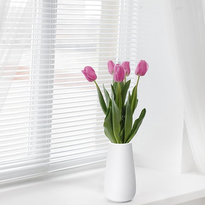 D'vine Dev 8 Inch Ivory Elegant Oval Ceramic Vase for Flowers, Home Décor Vase with Design Box, VS-LD-A-2